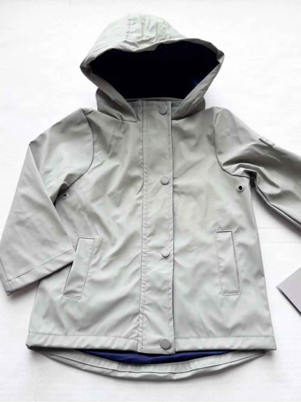 Hunter New Boys Water Resistant Long Hooded Rain Jacket in Green size 8Y NWT